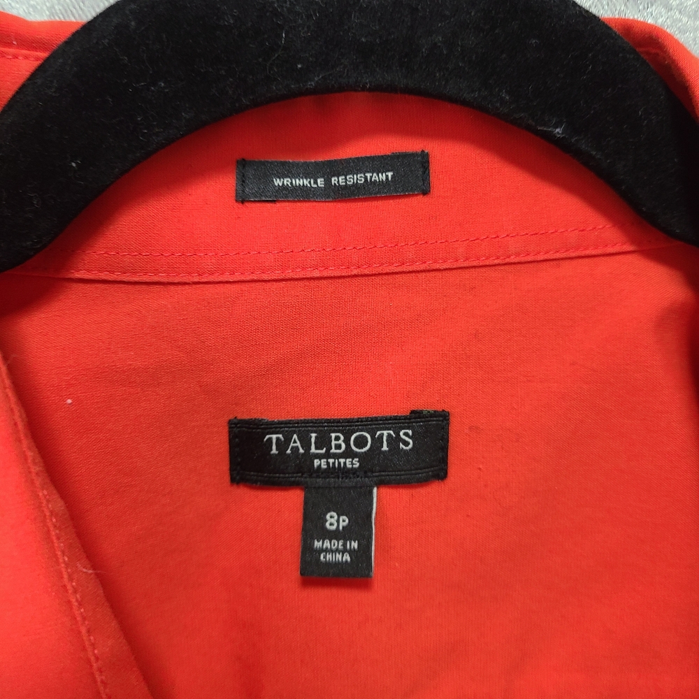 Talbots Bright Orange Button-Down Shirt Womens 8P‎ - image 4